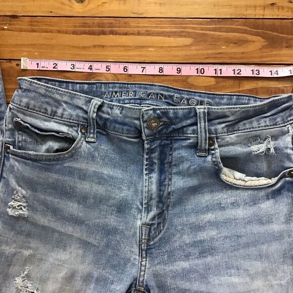 American Eagle Outfitters mens jeans YOUNG MONEY size32X30 ripped stacked skinny - Picture 10 of 12